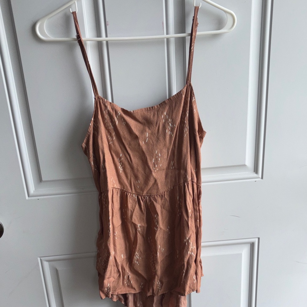Rust-Tan Spaghetti Strap Cami Top